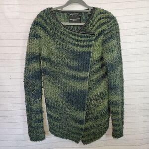 MAISON SCOTCH WOOL ALPACA BLEND KNIT WRAP CARDIGAN, SZ 1/2